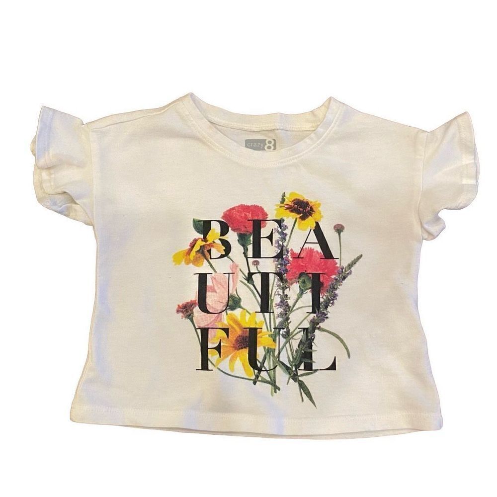 Crazy 8 Infant Floral Printed Beautiful Logo Top Size 12-18 M